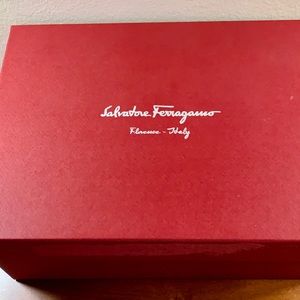 Authentic Salvatore Ferragamo black leather chain bag.